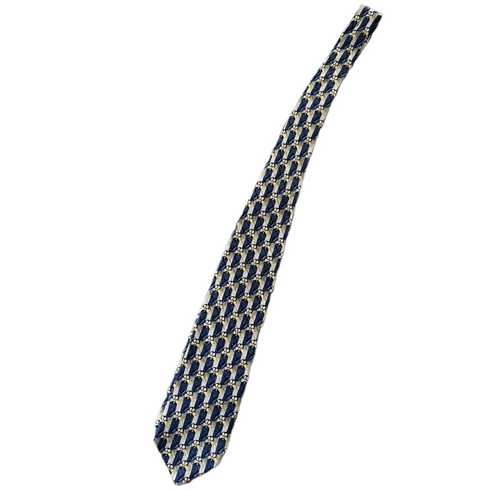 Ermenegildo Zegna Mens Blue Gold Tie 4 Width 100 Silk Ermenegildo Zegna Mens Blue Gold Tie 4 Width 100 Silk